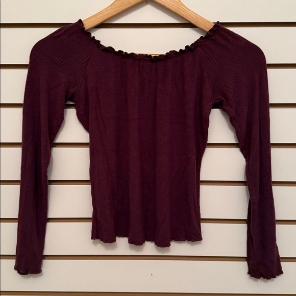 Garage Plum Ruffled Top - Picture 2 of 5